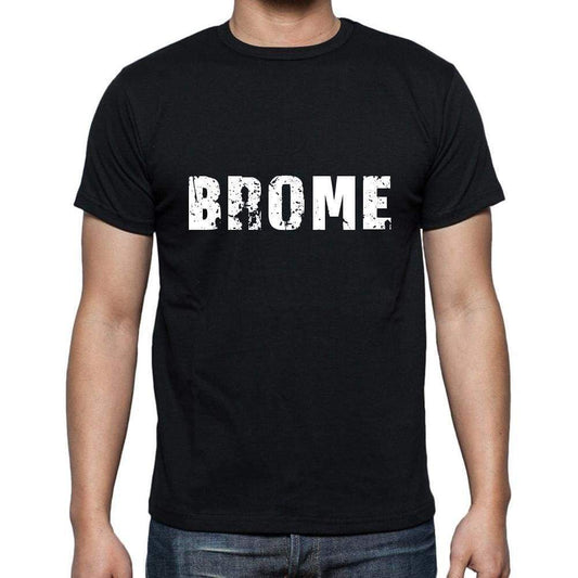 Brome Mens Short Sleeve Round Neck T-Shirt 5 Letters Black Word 00006 - Casual