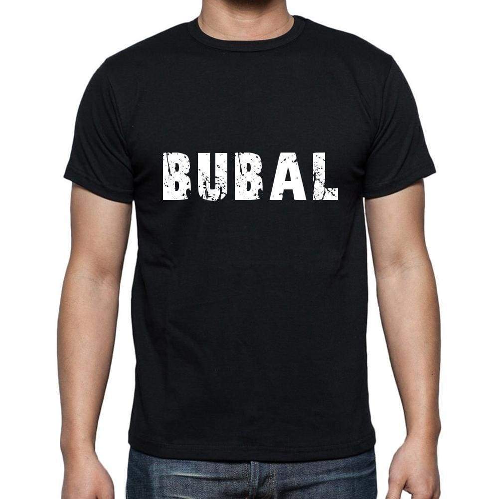 Bubal Mens Short Sleeve Round Neck T-Shirt 5 Letters Black Word 00006 - Casual