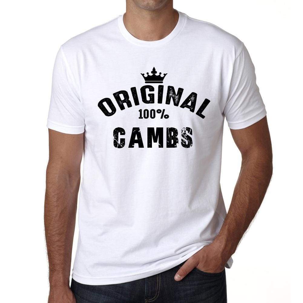 Cambs 100% German City White Mens Short Sleeve Round Neck T-Shirt 00001 - Casual