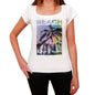 Cape Engano Beach Name Palm White Womens Short Sleeve Round Neck T-Shirt 00287 - White / Xs - Casual