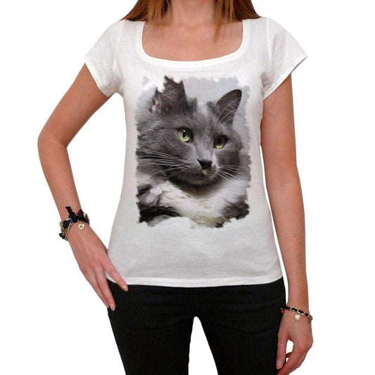 Cat Grey Tshirt White Womens T-Shirt 00222