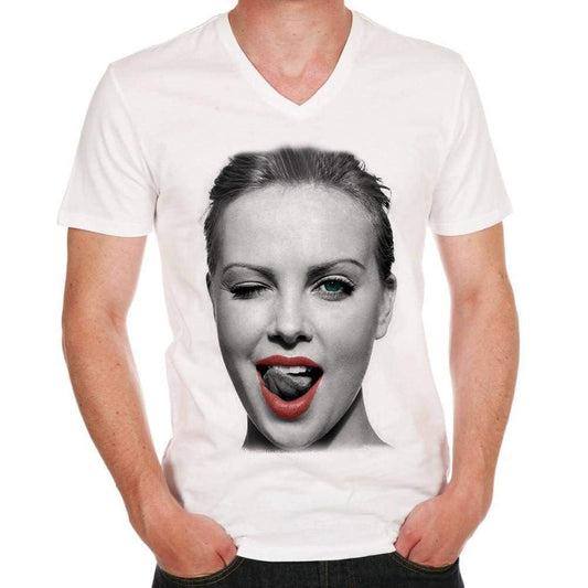 Charlize Theron Face H Mens T-Shirt