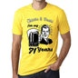 Cheers And Beers For My 71 Years Mens T-Shirt Yellow 71Th Birthday Gift 00418 - Yellow / Xs - Casual
