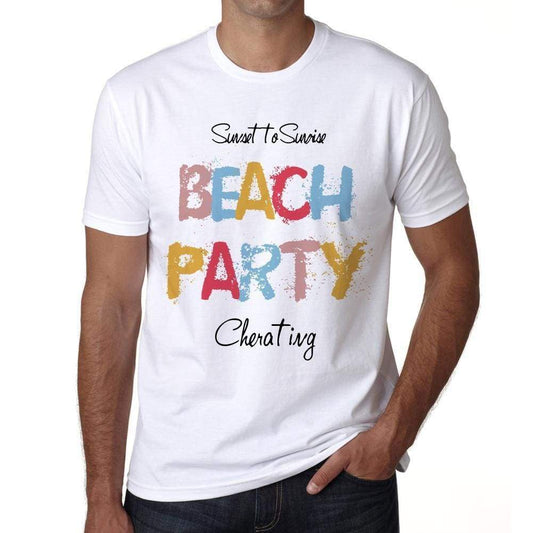 Cherating Beach Party White Mens Short Sleeve Round Neck T-Shirt 00279 - White / S - Casual