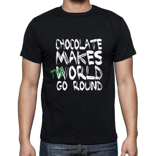Chocolate World Goes Round Mens Short Sleeve Round Neck T-Shirt 00082 - Black / S - Casual