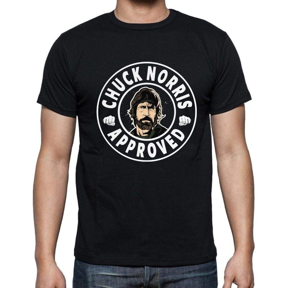 Chuck Norris Approved Black 2 Mens Black T-Shirt 100% Cotton 00248
