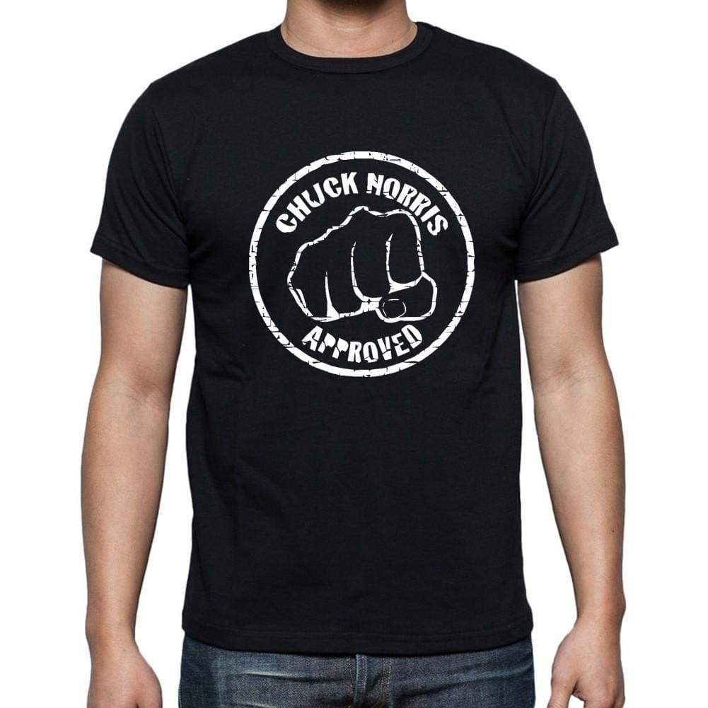 Chuck Norris Approved Black Mens Black T-Shirt 100% Cotton 00248