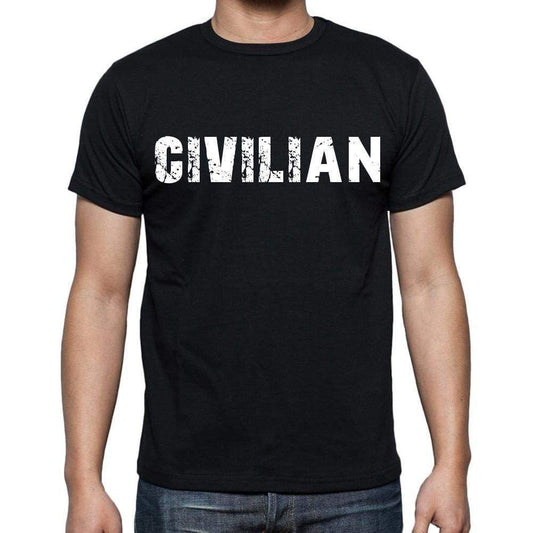 Civilian Mens Short Sleeve Round Neck T-Shirt Black T-Shirt En