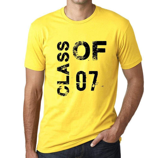 Class Of 07 Grunge Mens T-Shirt Yellow Birthday Gift 00484 - Yellow / Xs - Casual
