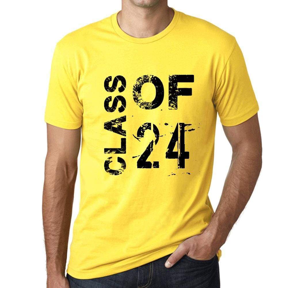 Class Of 24 Grunge Mens T-Shirt Yellow Birthday Gift 00484 - Yellow / Xs - Casual