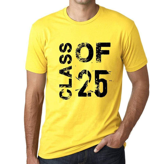 Class Of 25 Grunge Mens T-Shirt Yellow Birthday Gift 00484 - Yellow / Xs - Casual