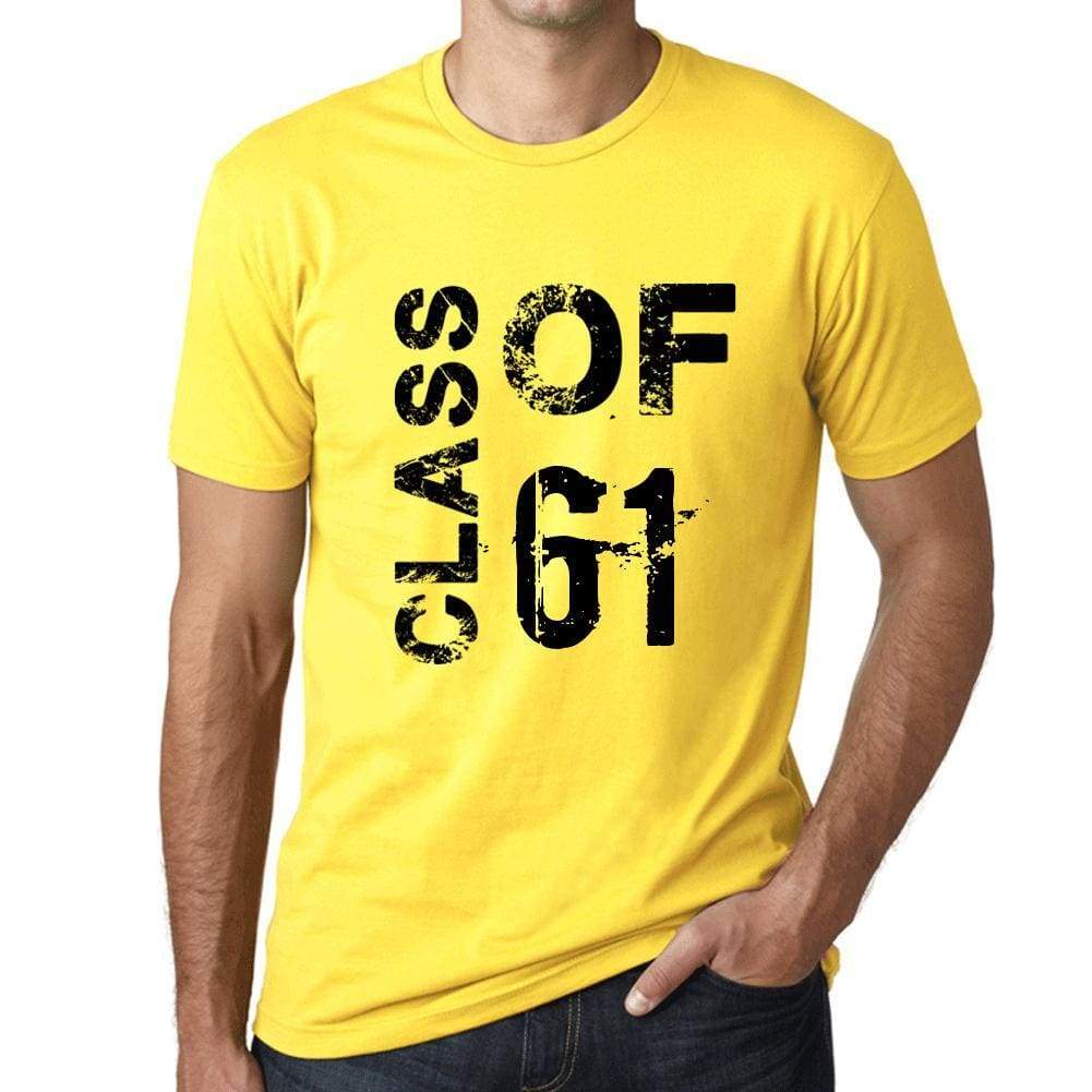 Class Of 61 Grunge Mens T-Shirt Yellow Birthday Gift 00484 - Yellow / Xs - Casual