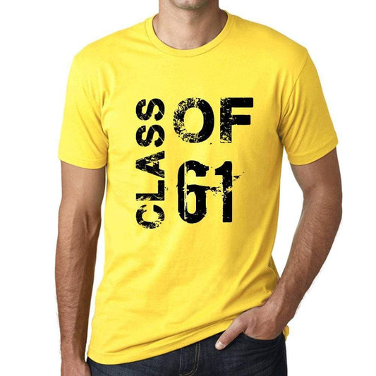 Class Of 61 Grunge Mens T-Shirt Yellow Birthday Gift 00484 - Yellow / Xs - Casual