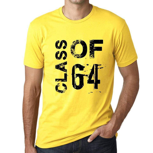 Class Of 64 Grunge Mens T-Shirt Yellow Birthday Gift 00484 - Yellow / Xs - Casual