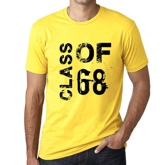 Class Of 68 Grunge Mens T-Shirt Yellow Birthday Gift 00484 - Yellow / Xs - Casual