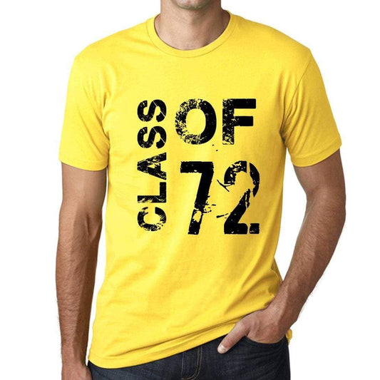 Class Of 72 Grunge Mens T-Shirt Yellow Birthday Gift 00484 - Yellow / Xs - Casual