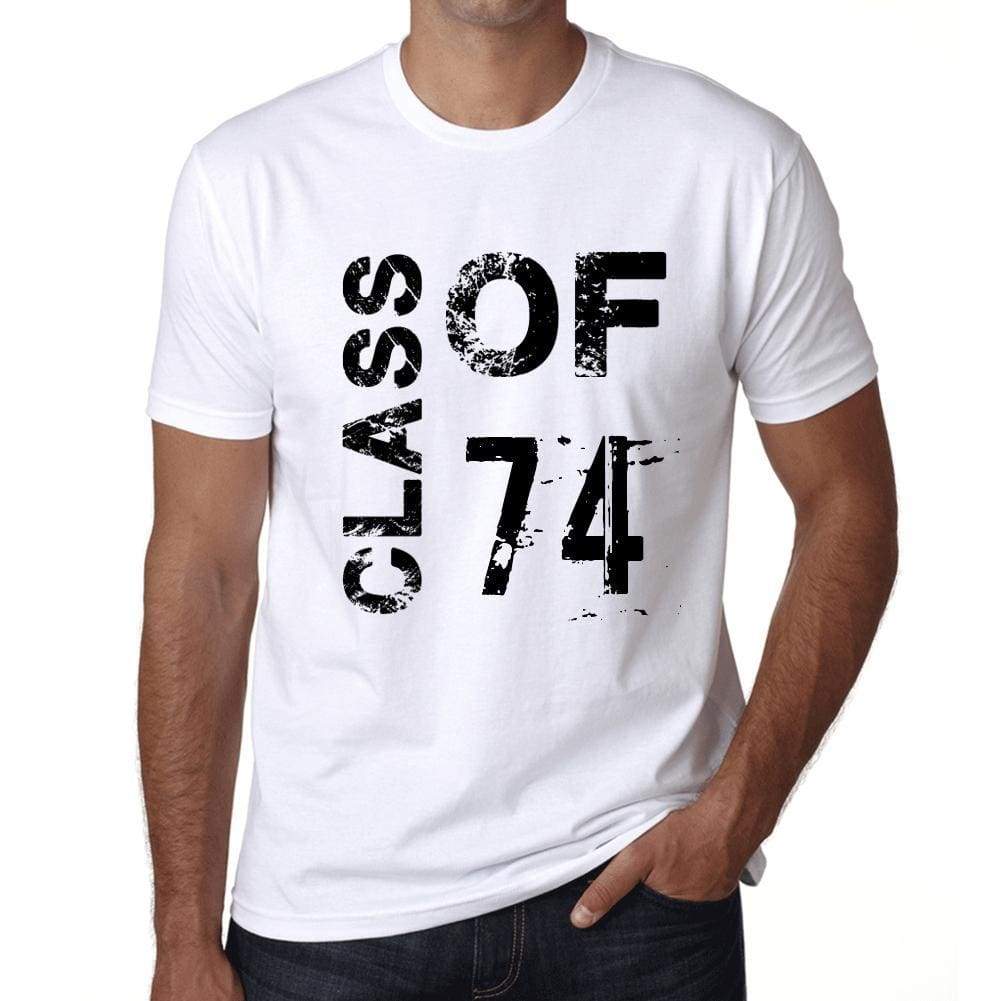 Class Of 74 Mens T-Shirt White Birthday Gift 00437 - White / Xs - Casual