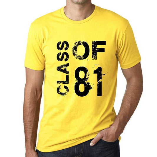 Class Of 81 Grunge Mens T-Shirt Yellow Birthday Gift 00484 - Yellow / Xs - Casual