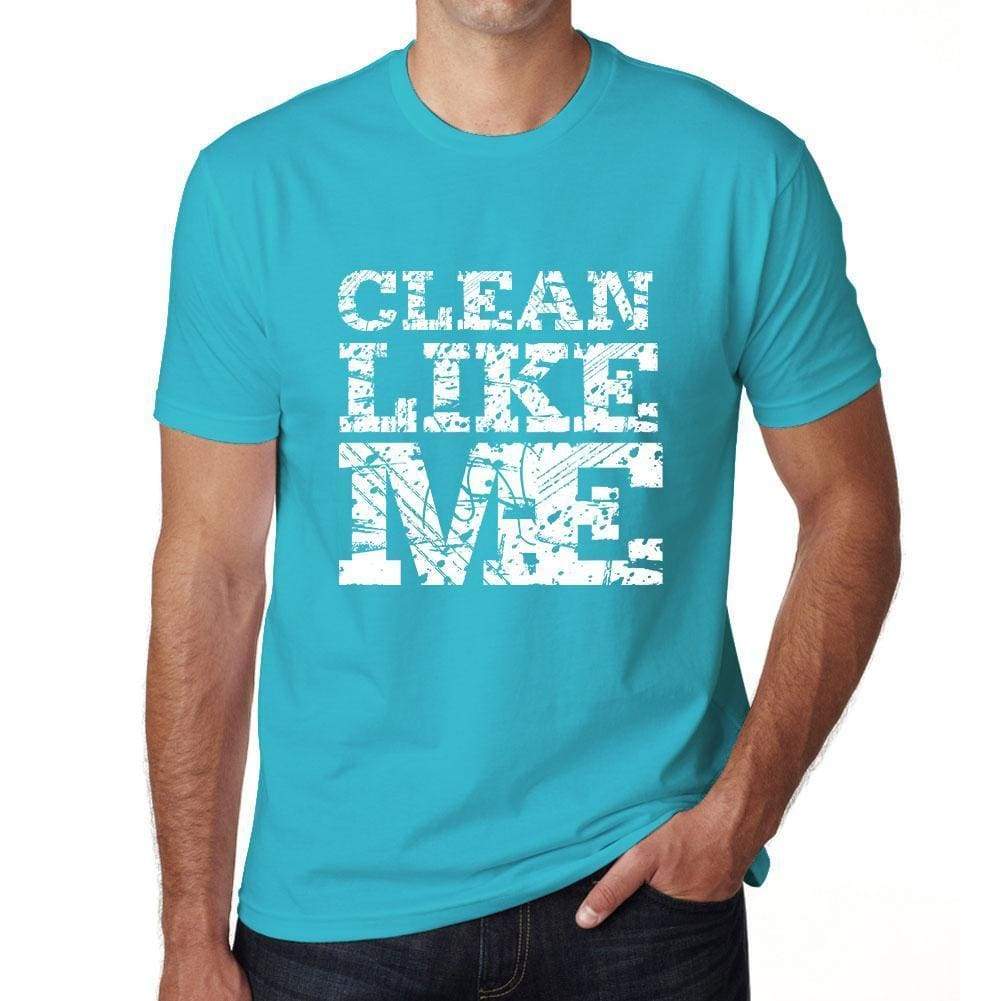 Clean Like Me Blue Mens Short Sleeve Round Neck T-Shirt 00286 - Blue / S - Casual