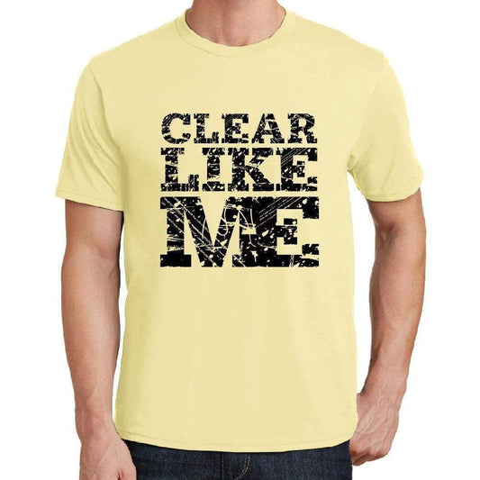 Clear Like Me Yellow Mens Short Sleeve Round Neck T-Shirt 00294 - Yellow / S - Casual