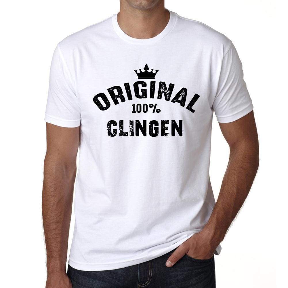Clingen 100% German City White Mens Short Sleeve Round Neck T-Shirt 00001 - Casual