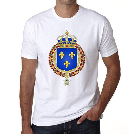 Coat Of Arms Of Kingdom Of France Mens Short Sleeve Round Neck T-Shirt 00170