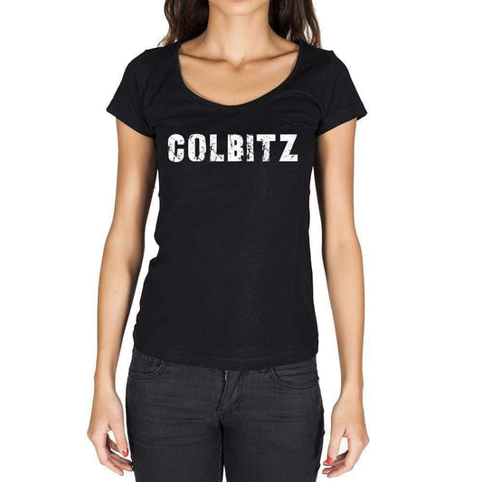 Colbitz German Cities Black Womens Short Sleeve Round Neck T-Shirt 00002 - Casual