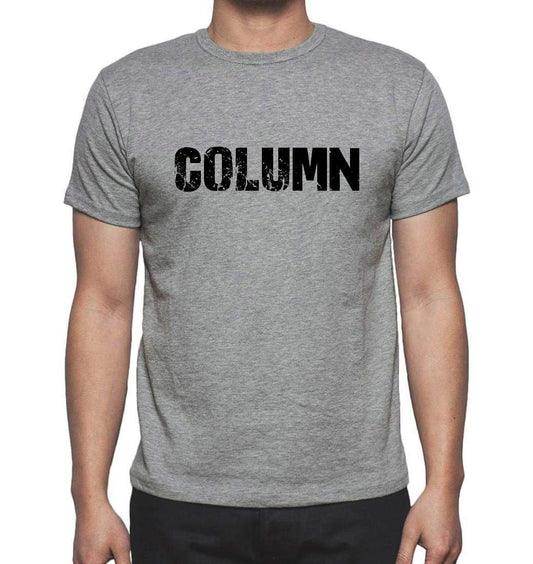 Column Grey Mens Short Sleeve Round Neck T-Shirt 00018 - Grey / S - Casual