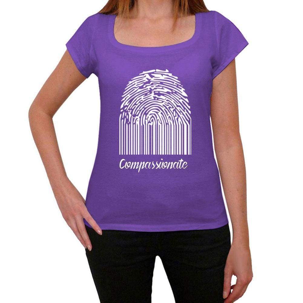 Compassionate Fingerprint Purple Womens Short Sleeve Round Neck T-Shirt Gift T-Shirt 00310 - Purple / Xs - Casual