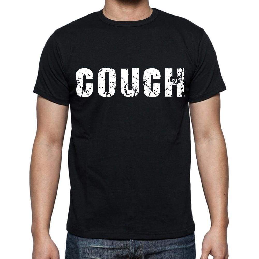 Couch White Letters Mens Short Sleeve Round Neck T-Shirt 00007