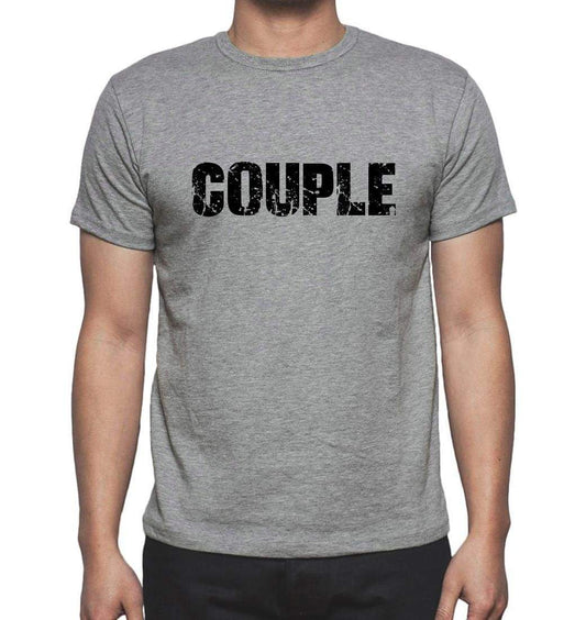 Couple Grey Mens Short Sleeve Round Neck T-Shirt 00018 - Grey / S - Casual