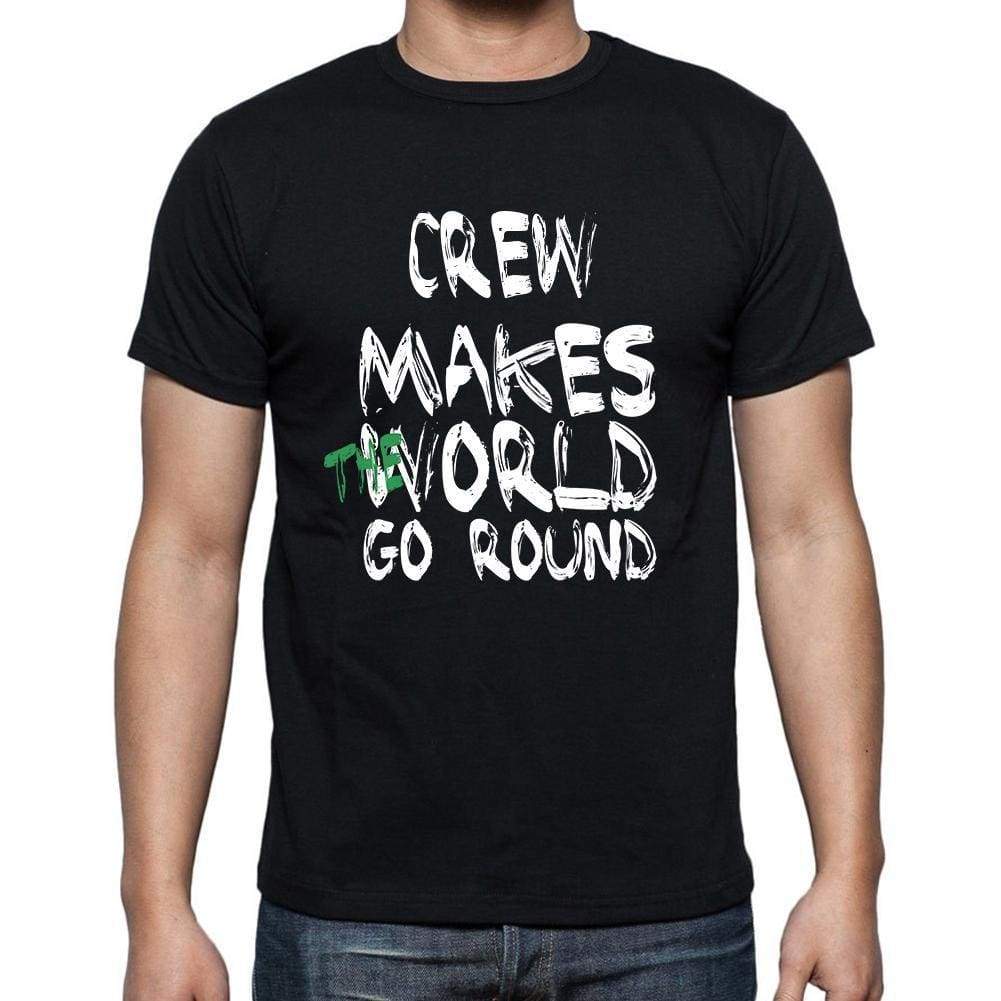Crew World Goes Round Mens Short Sleeve Round Neck T-Shirt 00082 - Black / S - Casual