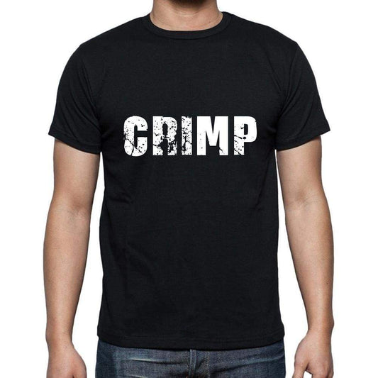 Crimp Mens Short Sleeve Round Neck T-Shirt 5 Letters Black Word 00006 - Casual