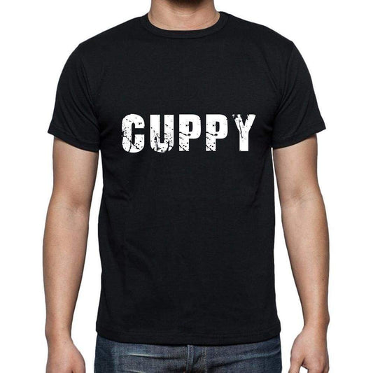 Cuppy Mens Short Sleeve Round Neck T-Shirt 5 Letters Black Word 00006 - Casual