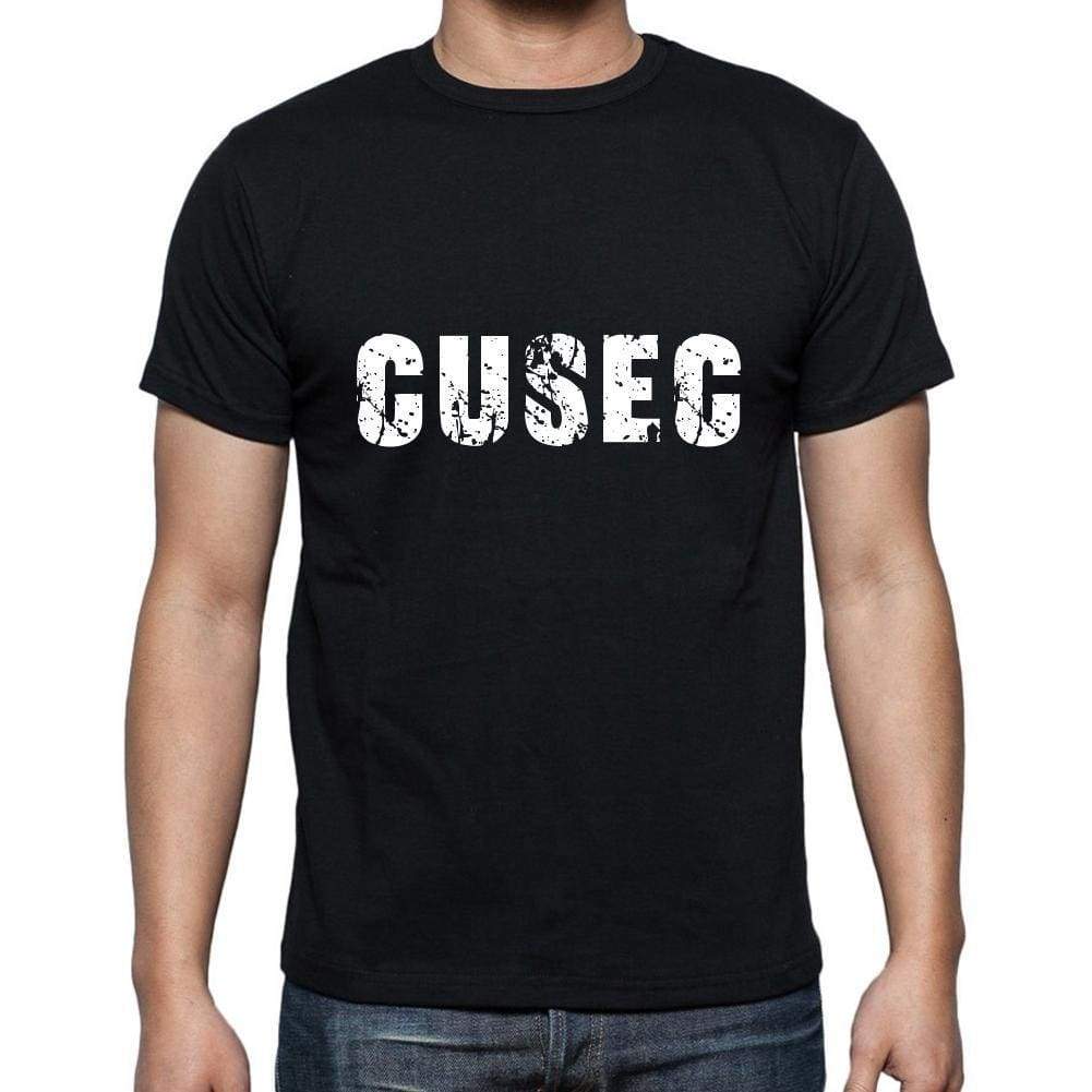Cusec Mens Short Sleeve Round Neck T-Shirt 5 Letters Black Word 00006 - Casual