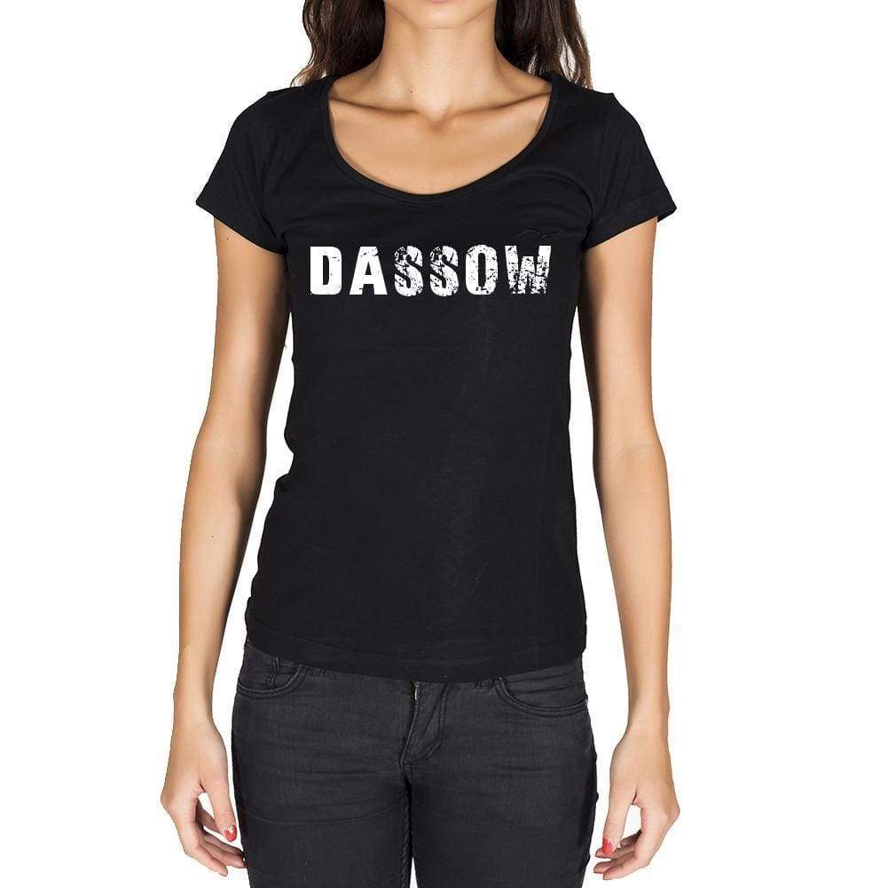 Dassow German Cities Black Womens Short Sleeve Round Neck T-Shirt 00002 - Casual