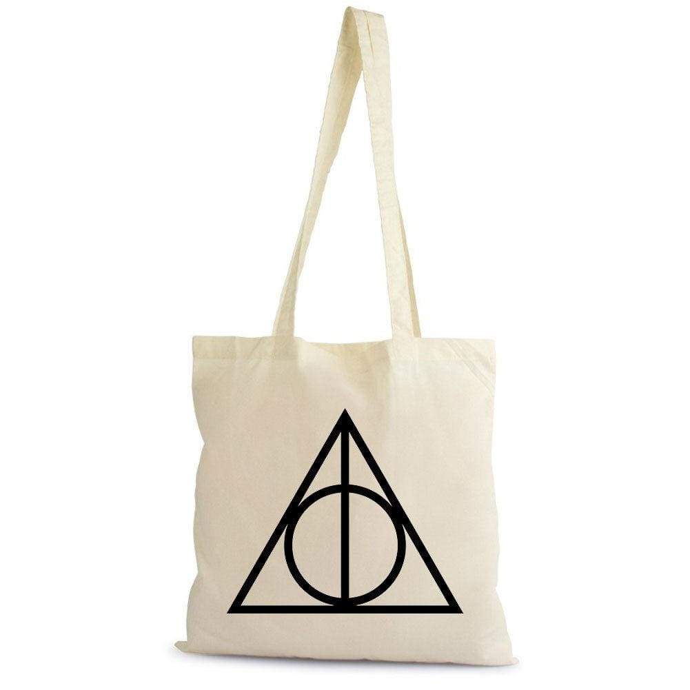 Deathly Hallows H Tote Bag Shopping Natural Cotton Gift Beige 00272 - Beige / 100% Cotton - Tote Bag