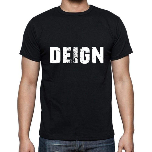 Deign Mens Short Sleeve Round Neck T-Shirt 5 Letters Black Word 00006 - Casual