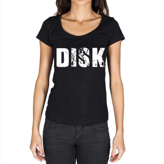 Disk Womens Short Sleeve Round Neck T-Shirt - Casual