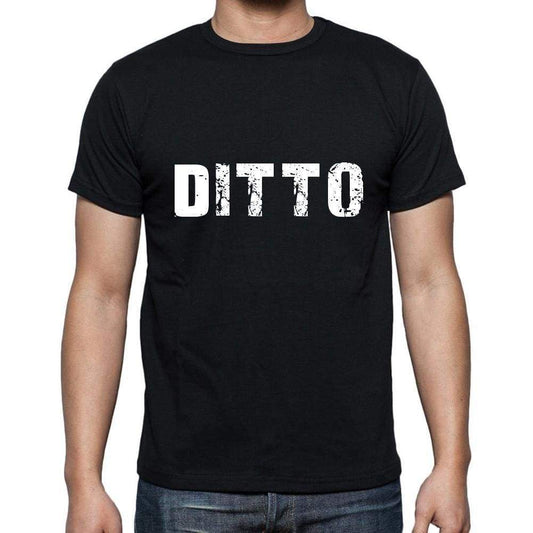 Ditto Mens Short Sleeve Round Neck T-Shirt 5 Letters Black Word 00006 - Casual