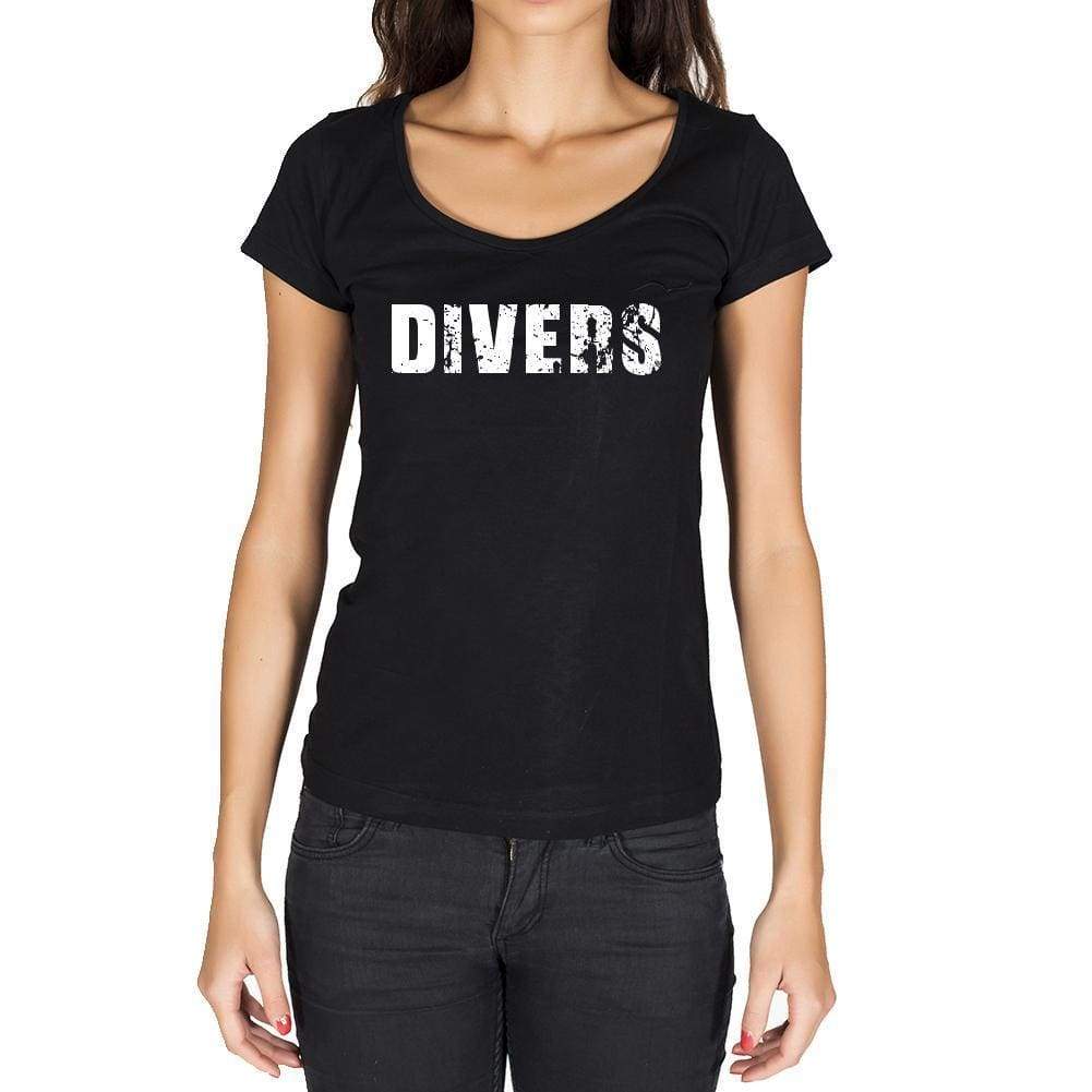 Divers French Dictionary Womens Short Sleeve Round Neck T-Shirt 00010 - Casual