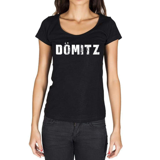 Dömitz German Cities Black Womens Short Sleeve Round Neck T-Shirt 00002 - Casual