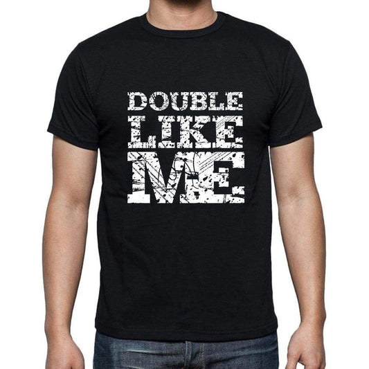 Double Like Me Black Mens Short Sleeve Round Neck T-Shirt 00055 - Black / S - Casual