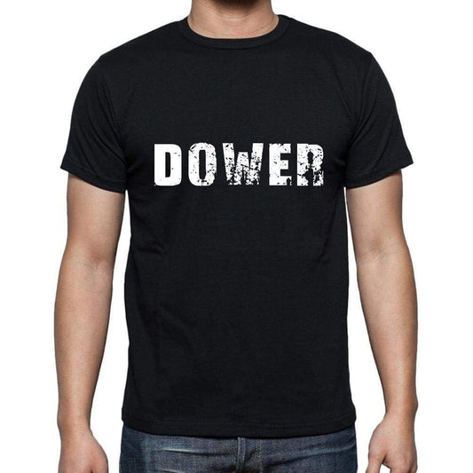 Dower Mens Short Sleeve Round Neck T-Shirt 5 Letters Black Word 00006 - Casual