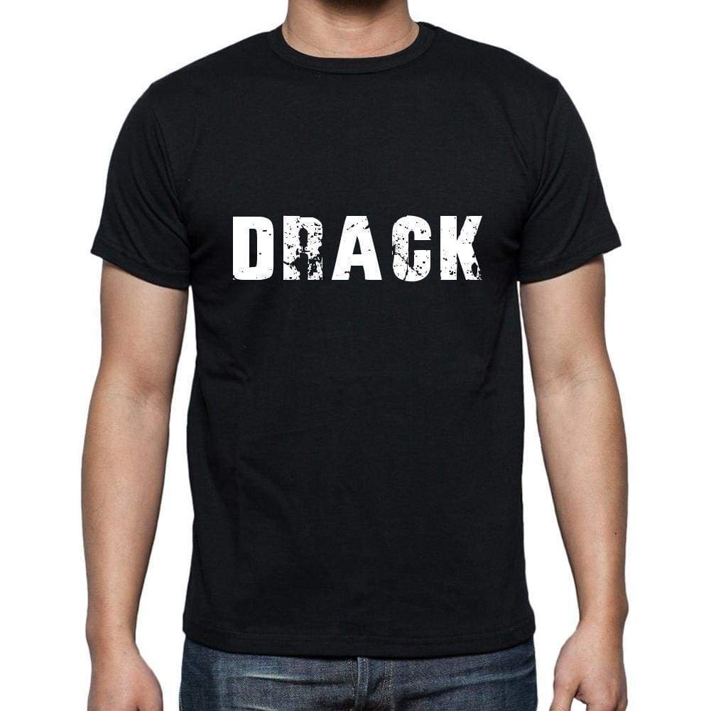 Drack Mens Short Sleeve Round Neck T-Shirt 5 Letters Black Word 00006 - Casual