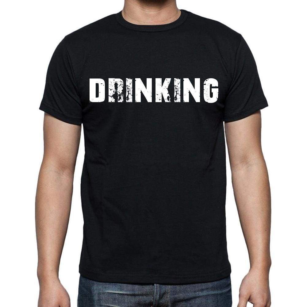 Drinking Mens Short Sleeve Round Neck T-Shirt Black T-Shirt En