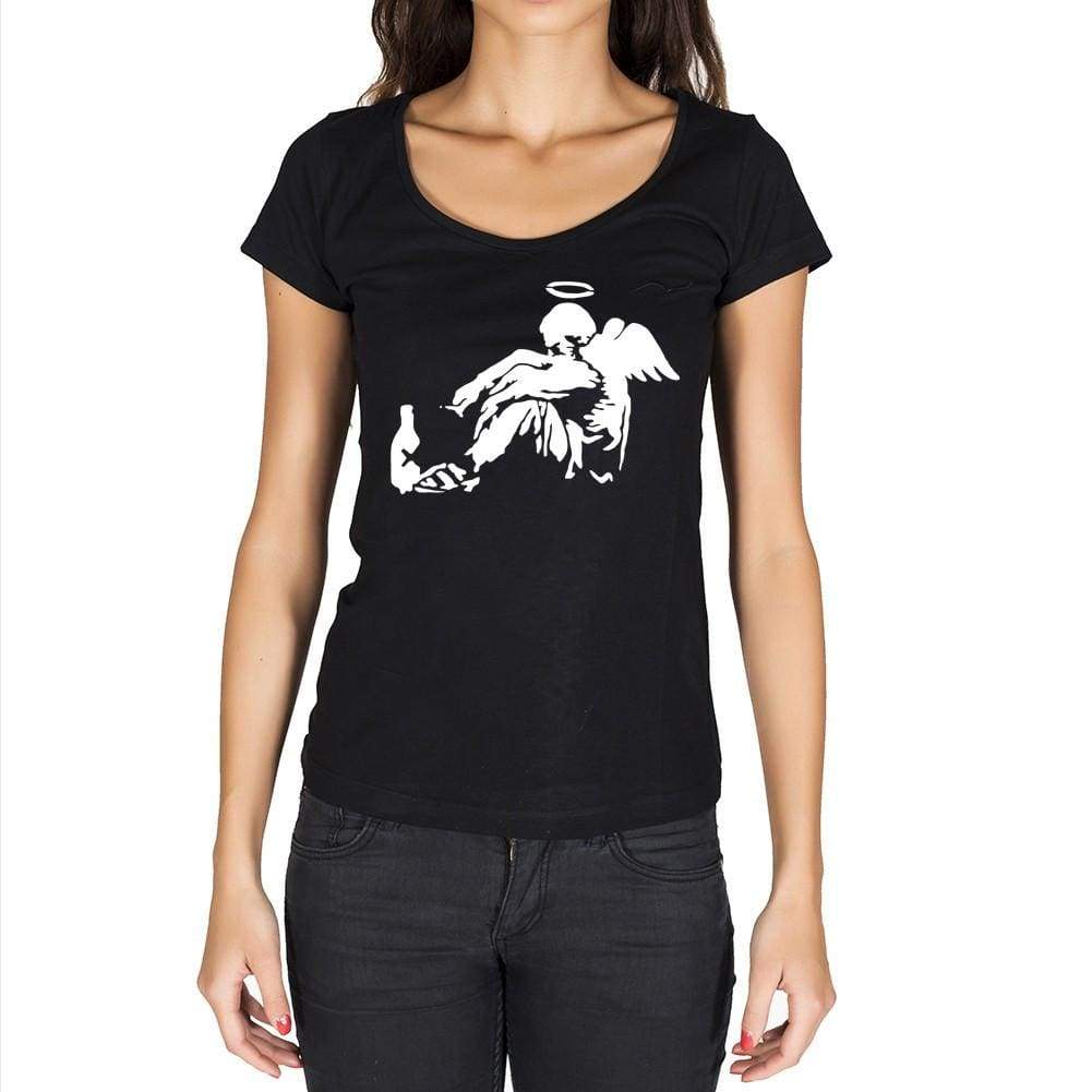 Drunk Angel Black Gift Tshirt Black Womens T-Shirt 00190