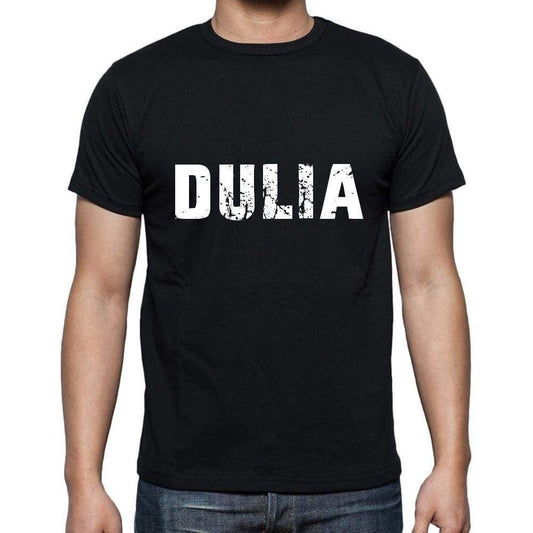 Dulia Mens Short Sleeve Round Neck T-Shirt 5 Letters Black Word 00006 - Casual