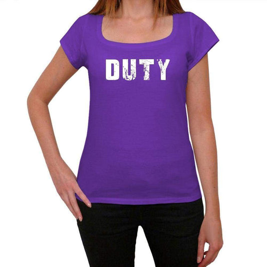 Duty Purple Womens Short Sleeve Round Neck T-Shirt 00041 - Purple / Xs - Casual