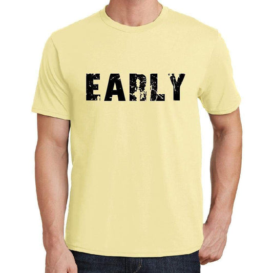 Early Mens Short Sleeve Round Neck T-Shirt 00043 - Yellow / S - Casual